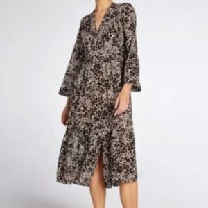 Xirena Leighton Leopard Print Midi Dress Size XS